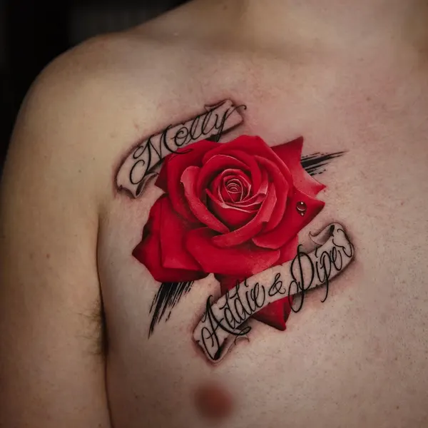 Flower, Rose, Lettering