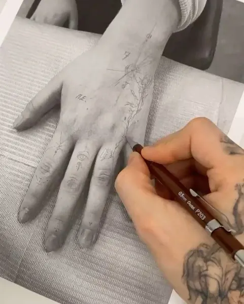 Lettering, 손, 손동작