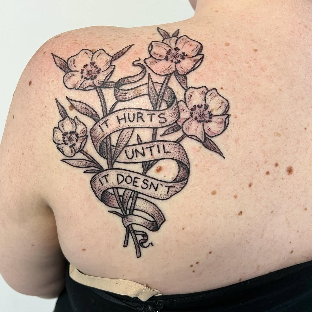 Flower, Rose, Lettering