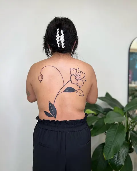 Nature, Flower, 탄생화, 보디수트, 등 전체 타투