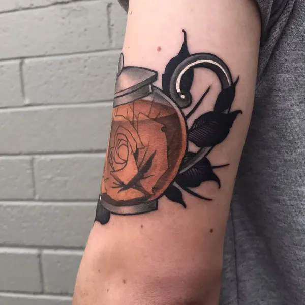 Flower, Rose, 컵, 커피