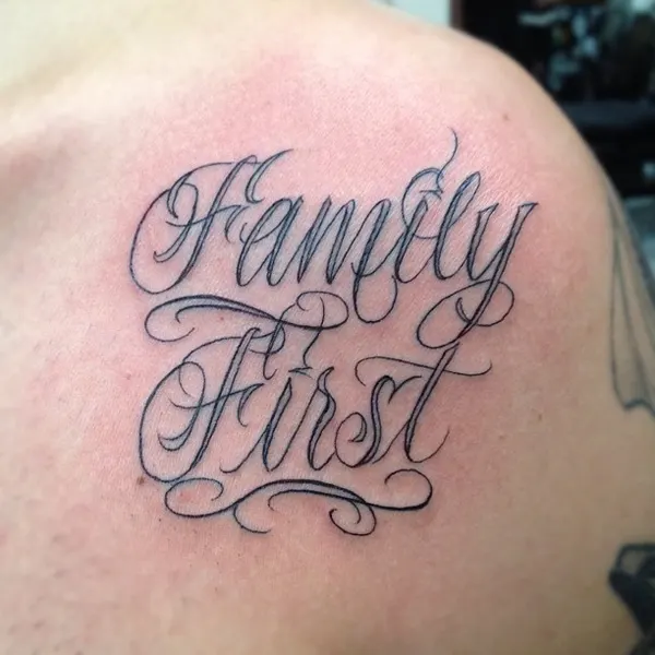 Lettering, 가족 이름, 프레임, 가족 타투