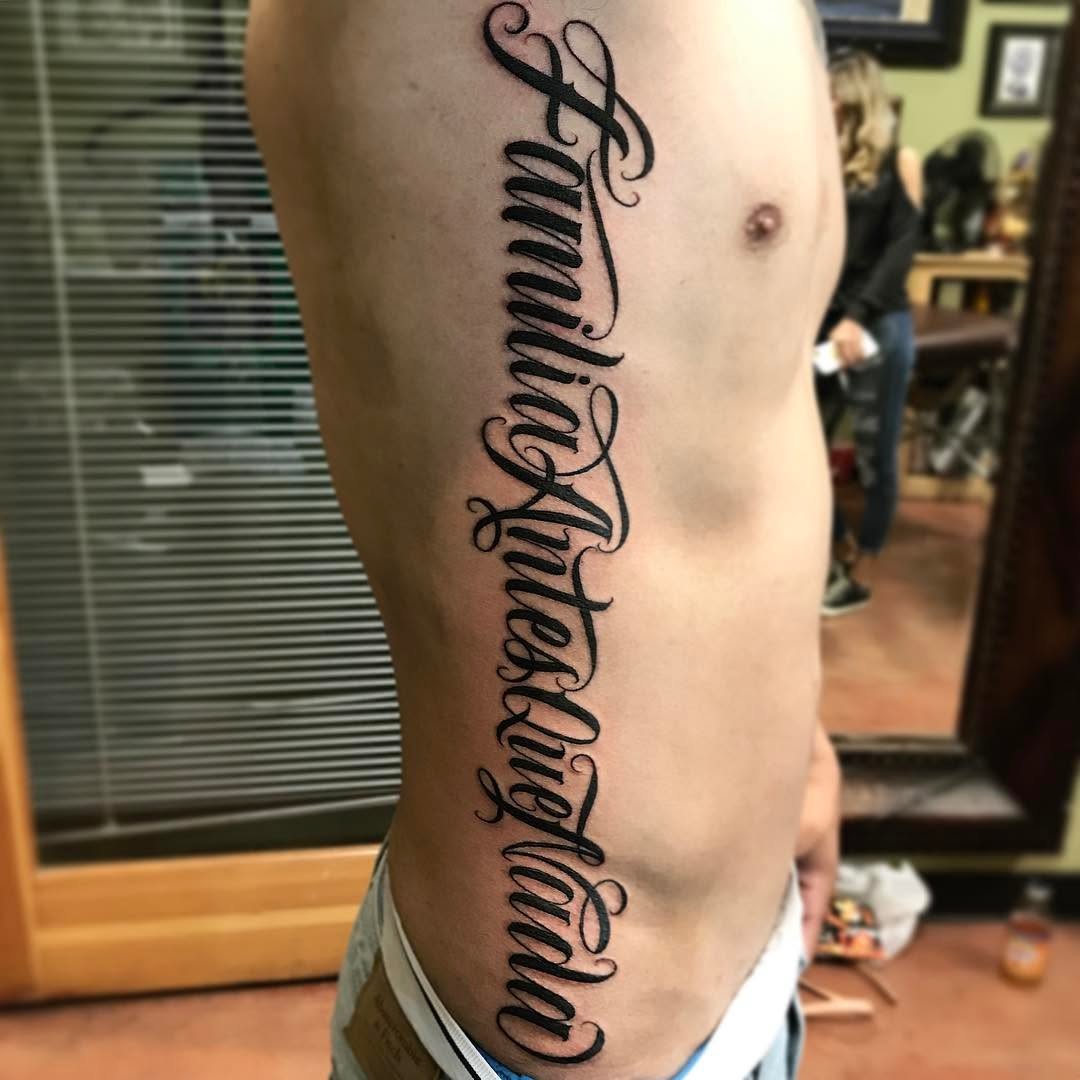 Lettering, 가족 이름, 추모 타투, 올드 잉글리시, 지혜, 추모 문구