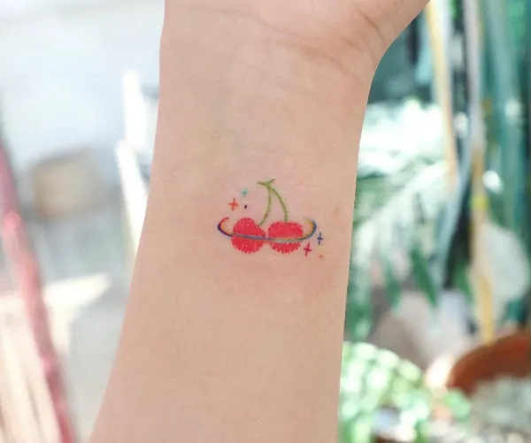 게, Mini, 조개, 체리, 립스틱, 무당벌레, 조개껍데기, 초소형 타투, 작은 타투, 딸기, 양귀비, 기념 타투