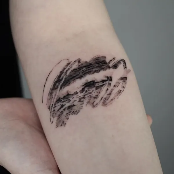 수묵화, 붓터치