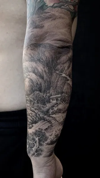 강, 섬, 배경, Nature, 숲, 지도, 폭포, 풍경, 디테일, 큰 타투, 사막, 판타지