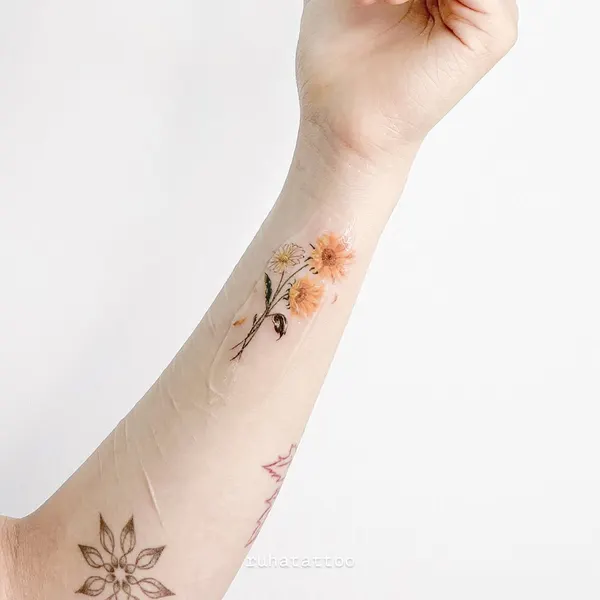 Flower, 커버업, 황소자리, 우키요에, 카네이션