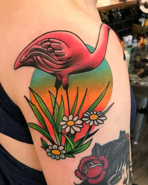 Animal, Flower, 백조, 플라밍고, 펭귄, 앵무새