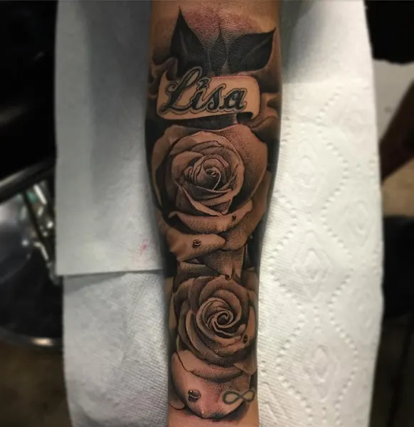 Lettering, Flower, Rose