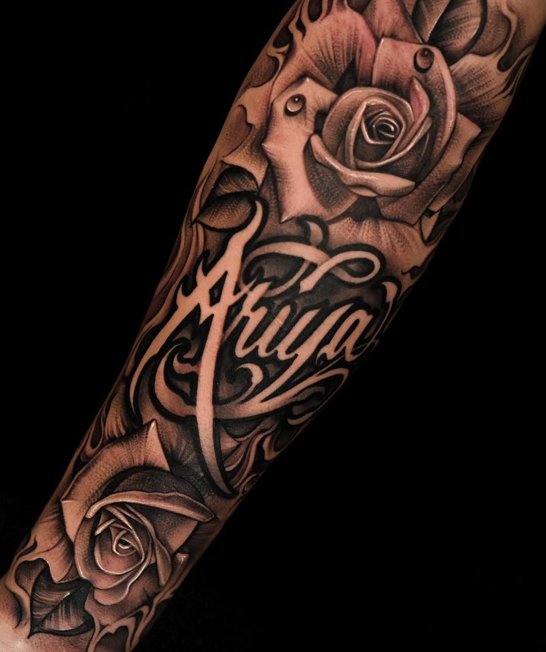Lettering, Flower, Rose