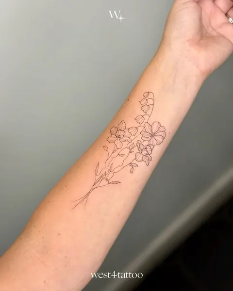 Flower, Mini, 카네이션, 커스텀 타투