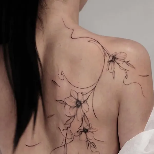 뇌, Flower, Nature, 번개, 해부학, 등 전체 타투