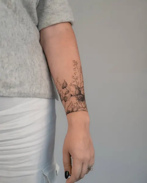 숲, Flower, 지도, 그래픽, 슬리브, 실루엣, 큰 타투, Nature, 배경, 산호, 수묵화, 하프슬리브, 스트리트 아트