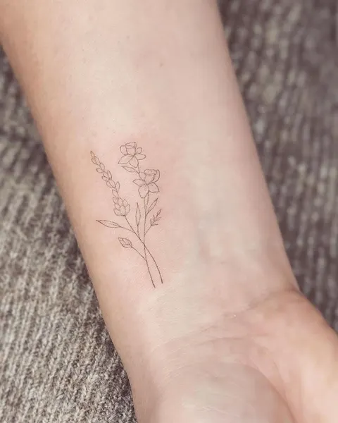 Lettering, Flower, 우정, 우정 타투, 커플 타투, 커플/우정 타투