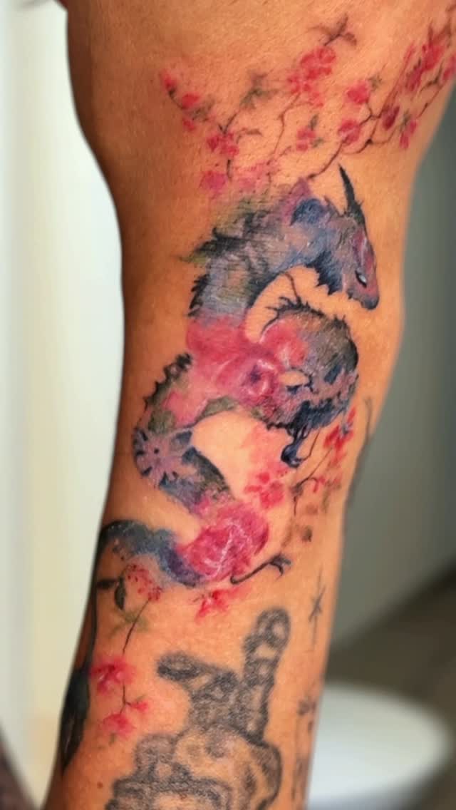 Dragon, 수묵화, 연기 배경