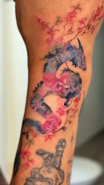 Dragon, 수묵화, 연기 배경