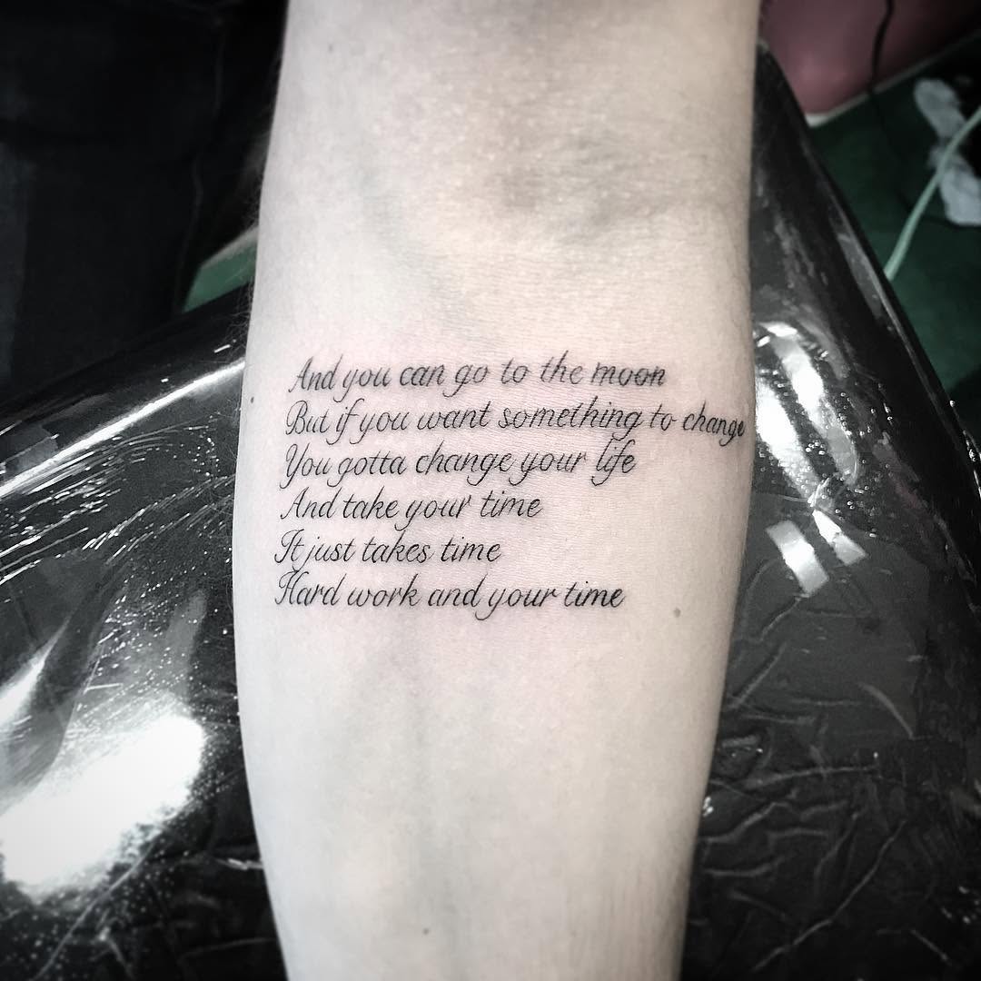 Lettering, 문구, 시, 가사, 추모 문구