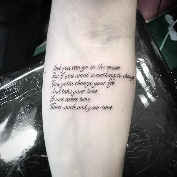 Lettering, 문구, 시, 가사, 추모 문구