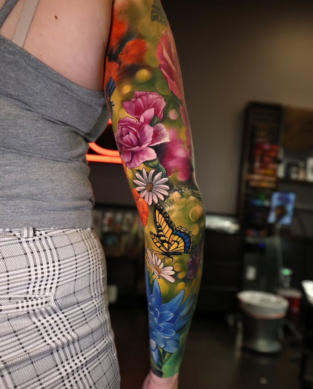 붓, Animal, Nature, Flower, 슬리브, 오너멘탈, 풀슬리브, 하프슬리브, 꽃 배경, 붓터치