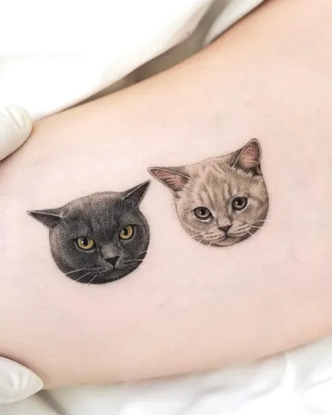 커플/우정 타투, 고양이