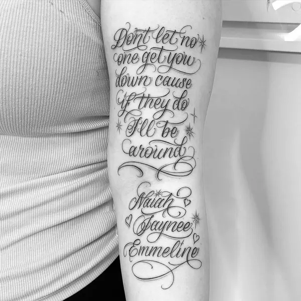 Lettering, 가사, 서예, 추모 문구