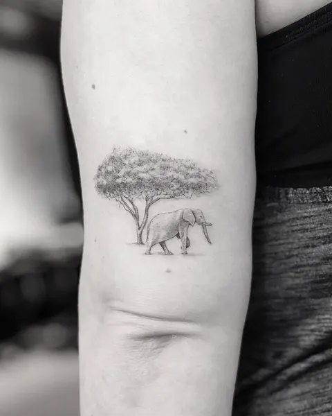 Flower, 나무, Animal, 초현실, 코끼리