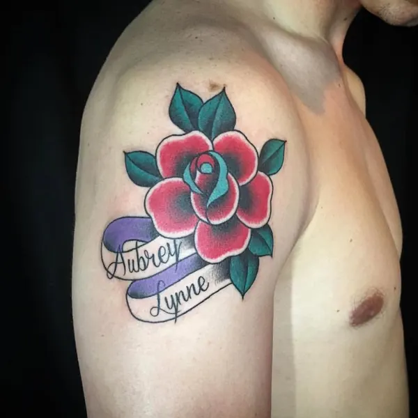 Flower, Rose, Lettering