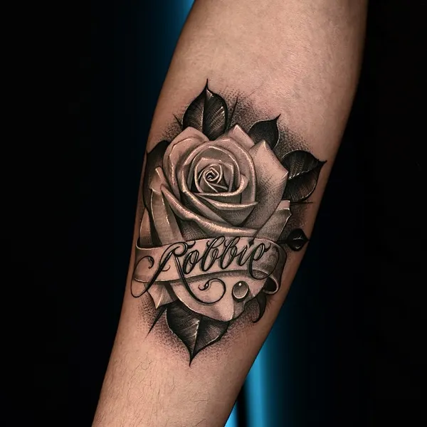 Flower, Rose, Lettering