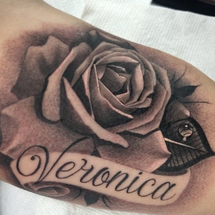 Flower, Rose, Lettering