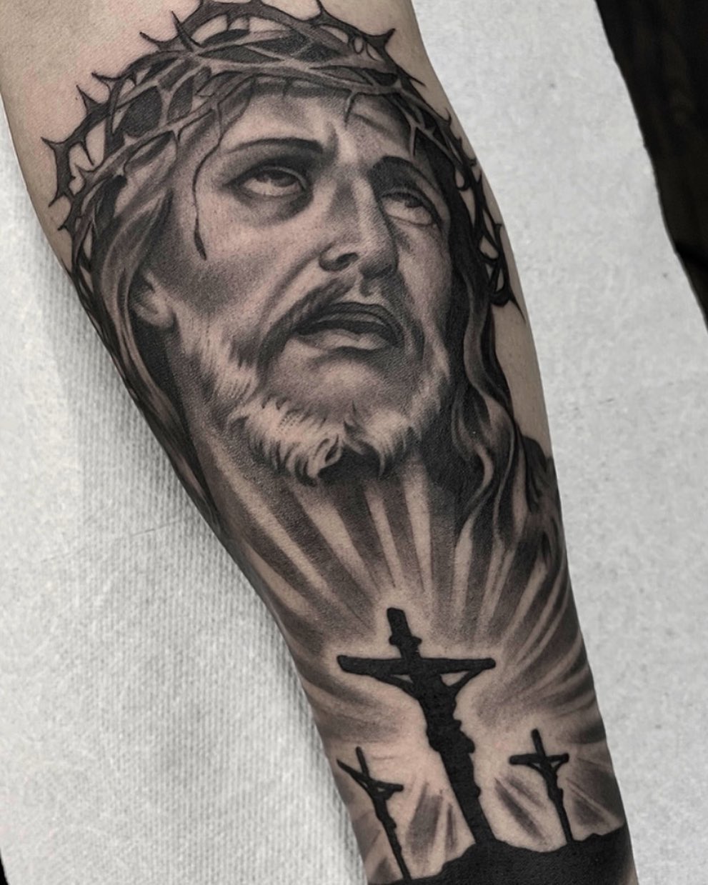신, 성인, 예수, 십자가상, 기도