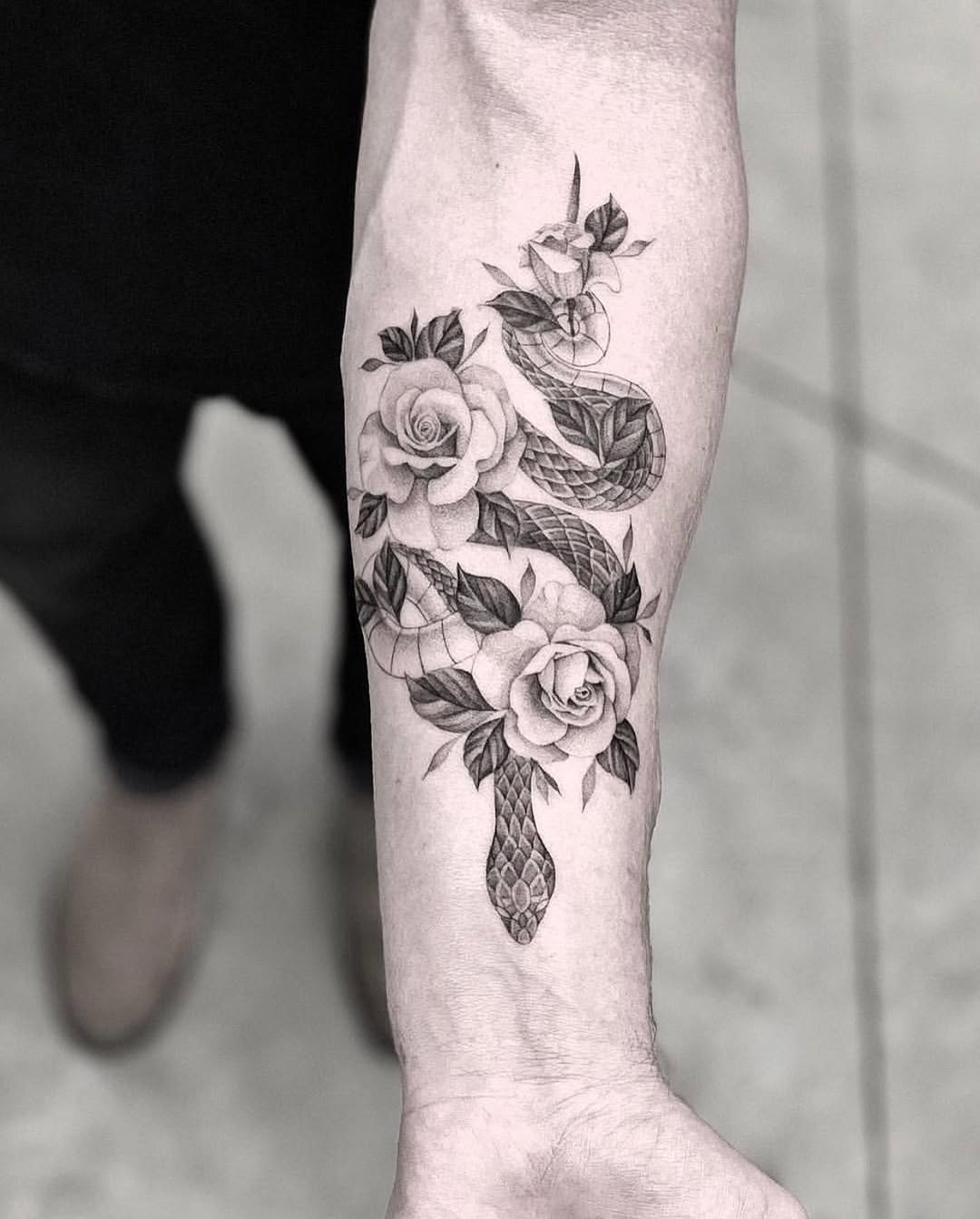 Dragon, Flower, Rose