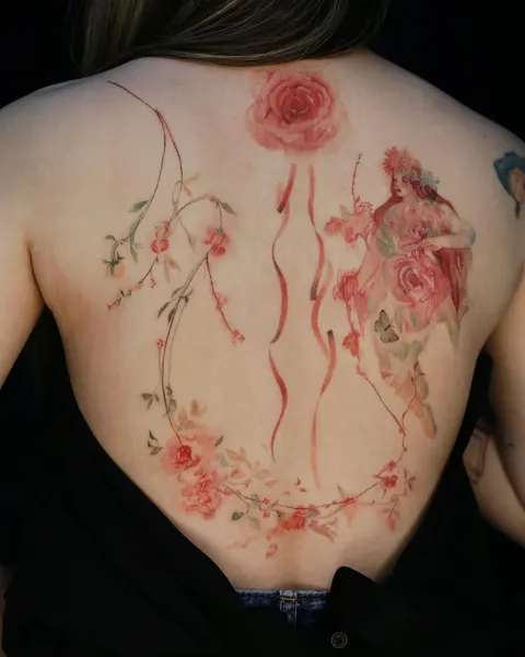 Flower, Nature, 등 전체 타투, 커버업, 보디수트