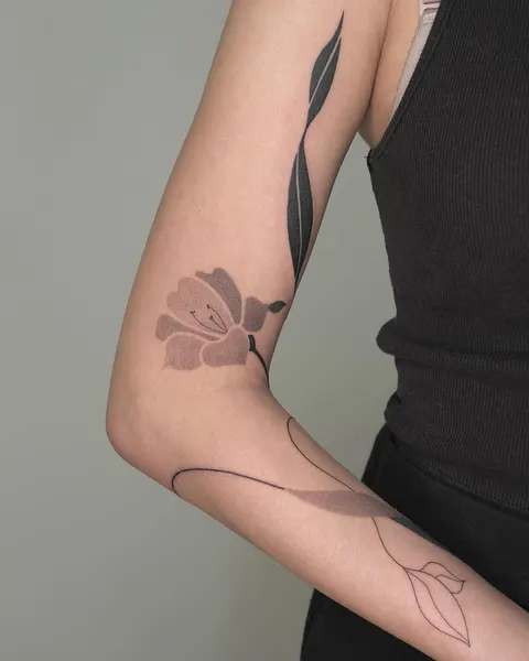 Flower, Rose, 실루엣, 하프슬리브