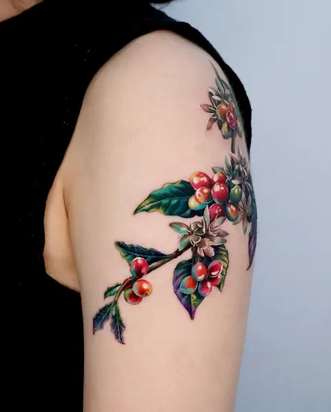 Flower, 사과, 과일, 체리, 딸기, 석류, 포도, 올리브 가지