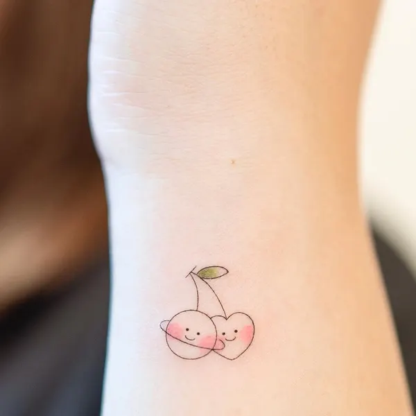 Mini, 사과, 석류, 딸기, 레몬, 포도, 작은 타투