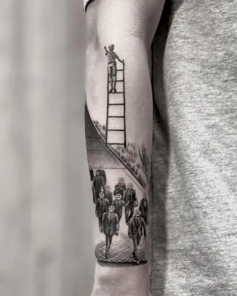 다리, 추모 타투, 군인