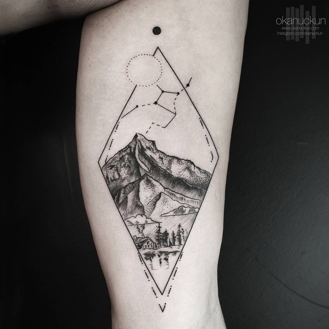 눈, Nature, 산, 계곡, 화산, 여행 타투
