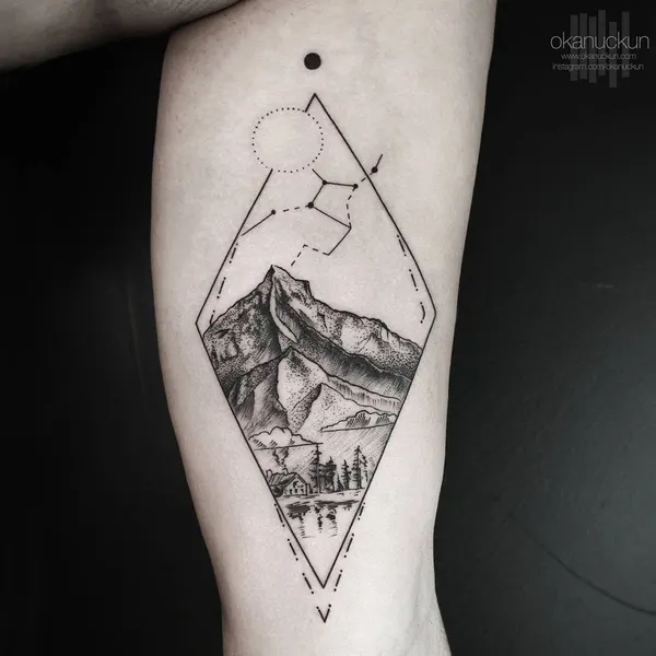 눈, Nature, 산, 계곡, 화산, 여행 타투