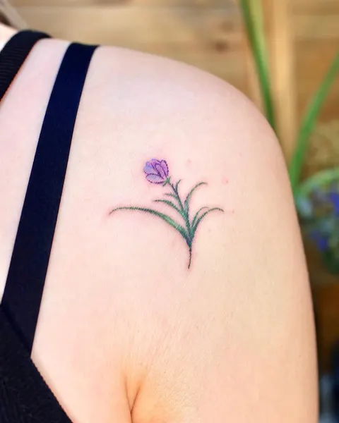 Flower, 초소형 타투, Mini, 라벤더