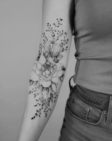 Flower, Rose, 슬리브, 큰 타투