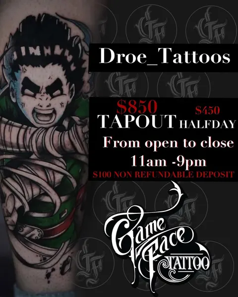 Game Face Tattoo