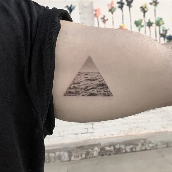 파도, 삼각형, 모래, 사막, 화산, 모래시계