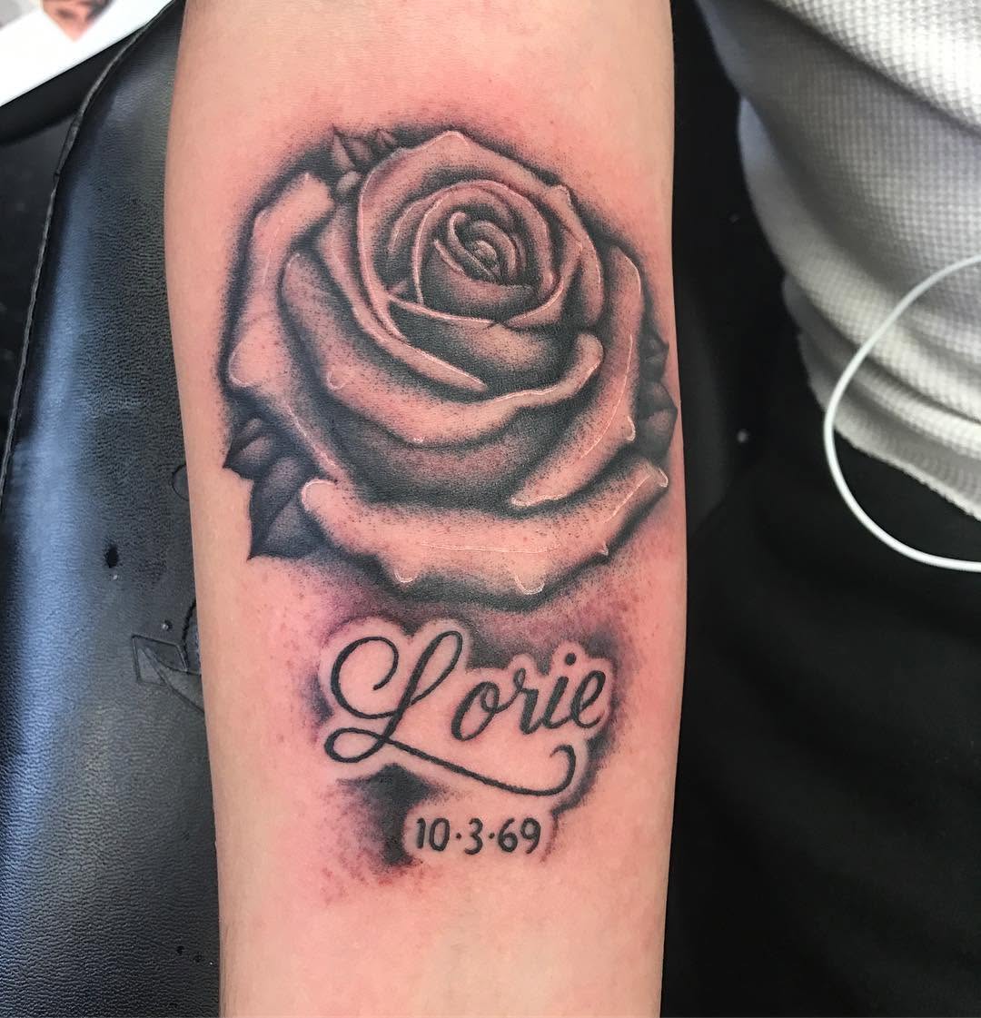 Flower, Rose, Lettering