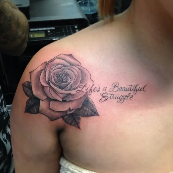 Lettering, Flower, Rose