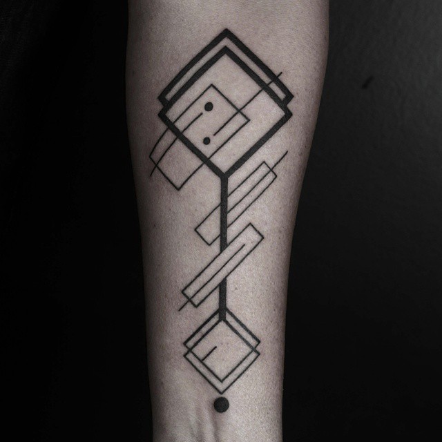 전통 매듭, 열쇠, 미니멀 레터링, Geometric