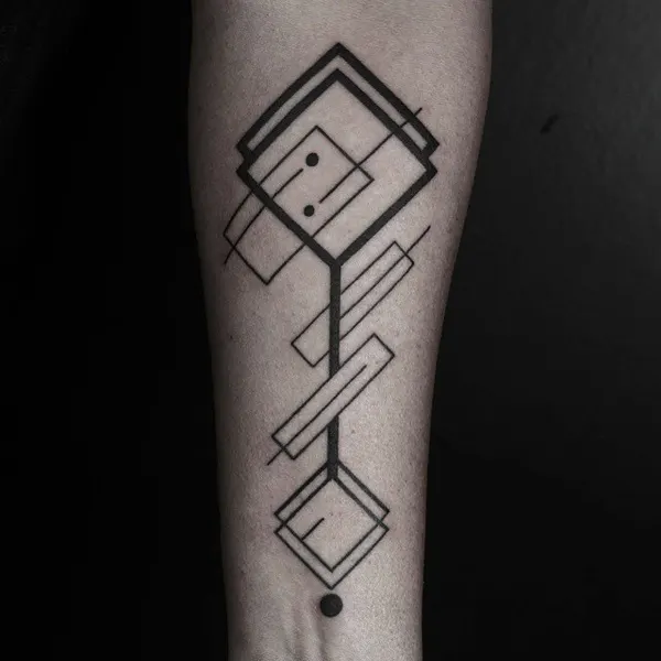 전통 매듭, 열쇠, 미니멀 레터링, Geometric