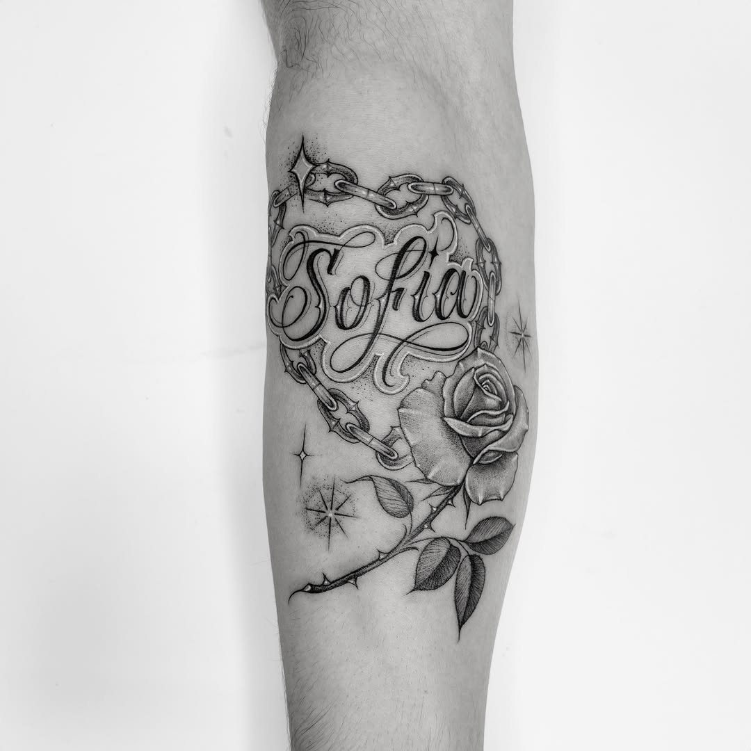 Lettering, Flower, Rose