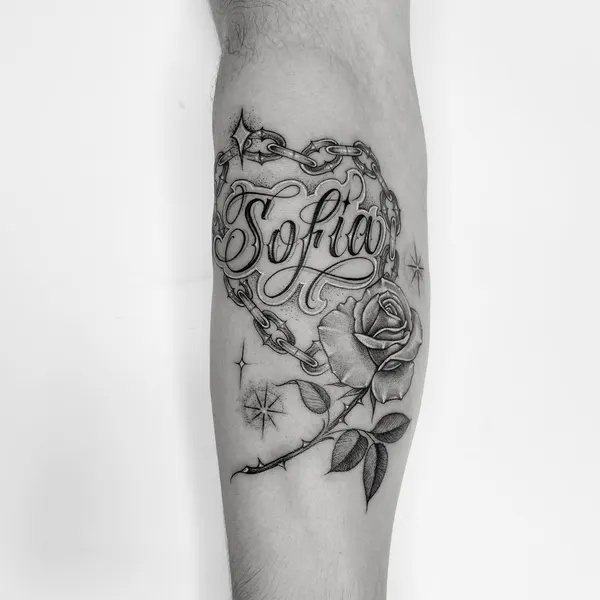 Lettering, Flower, Rose