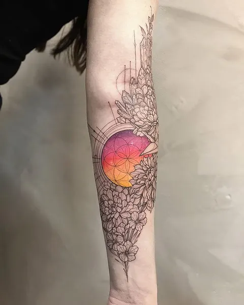 원, Geometric, 바람, 지도, 나침반, 지구본, 여행 타투
