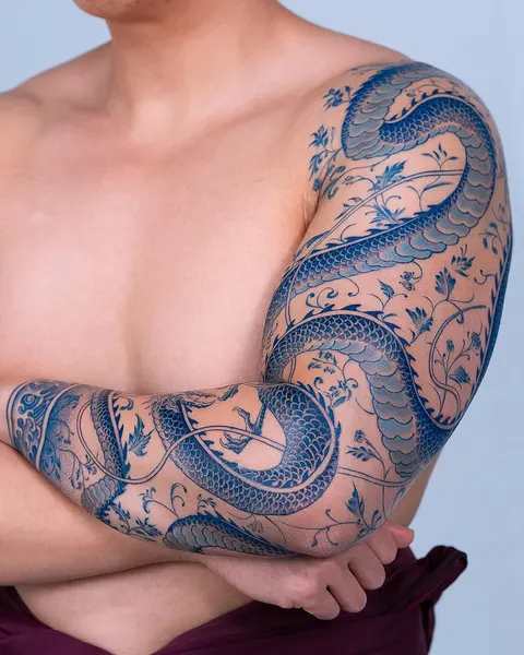 Dragon, 인어, 파도 문양